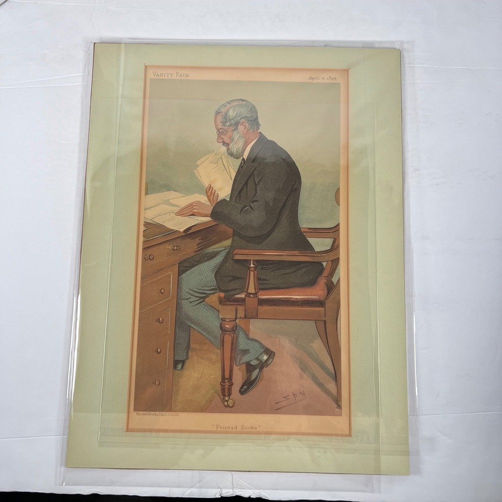 Vanity Fair 1895 Antique Lithograph Printed Books Spy Caricature Matted Print